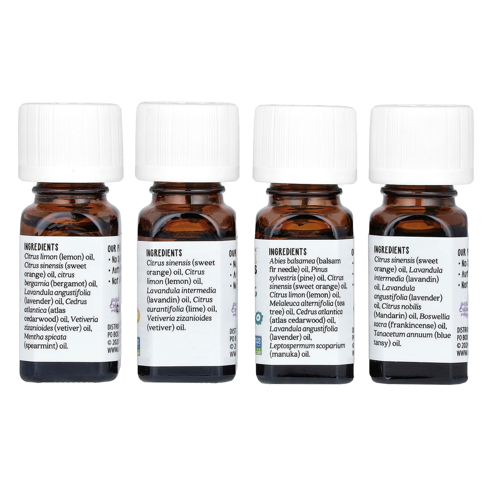 Aura Cacia, Kids, смеси эфирных масел, 4 флакона по 7,4 мл (0,25 жидк. унц.)