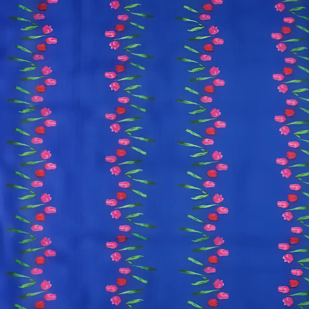 Штора для ванной полиэстер 180*180"Селфи» Тюльпаны (с утяжелителем)