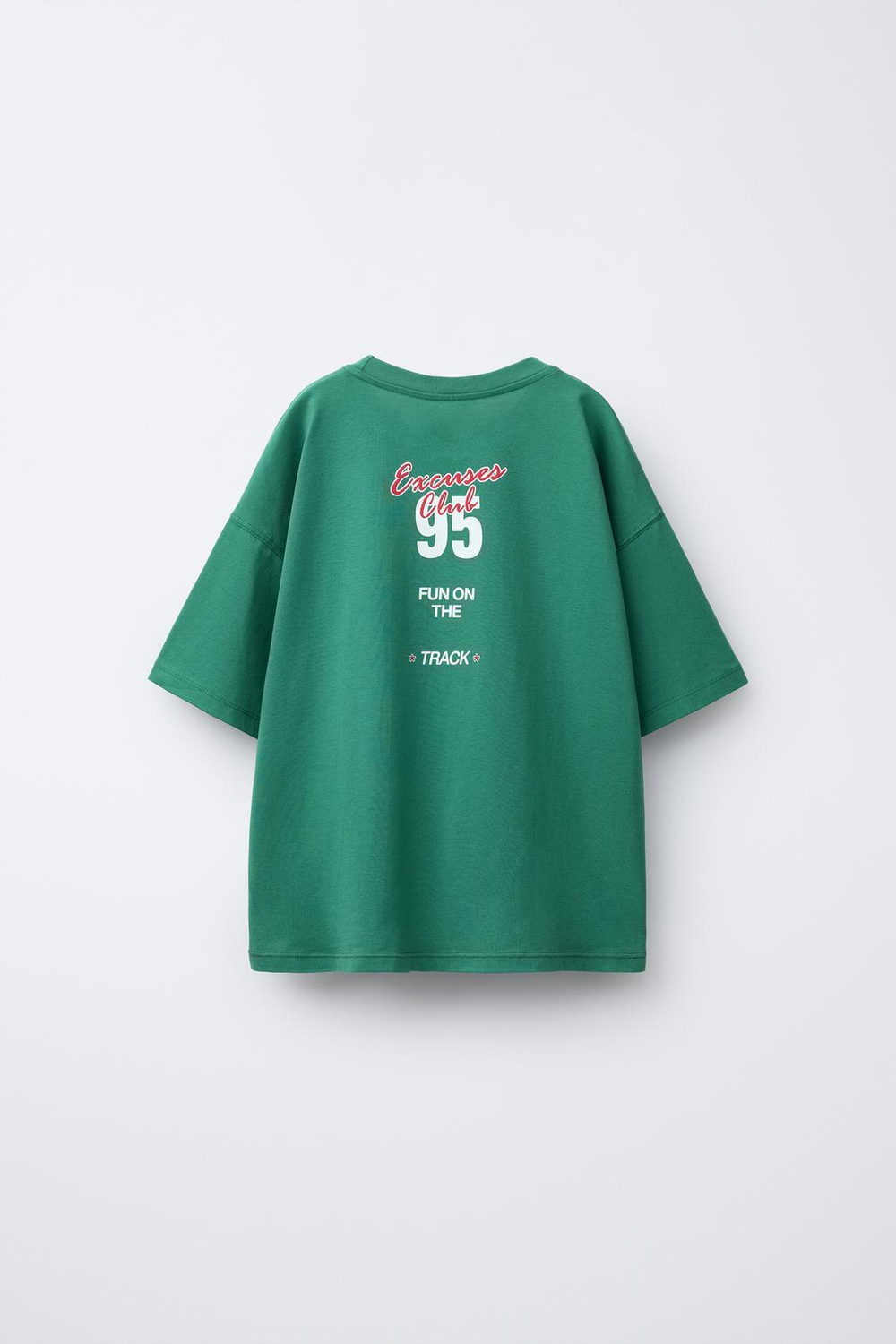 ZARA ФУТБОЛКА С ПРИНТОМ, ЗЕЛЕНОВАТО-СИНИЙ