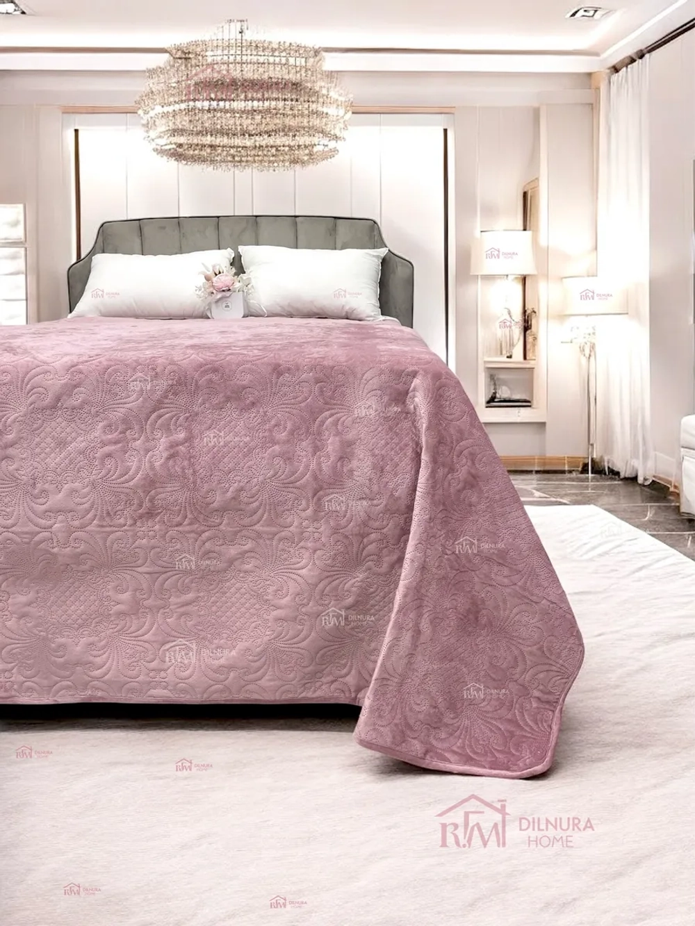 Покрывало 220х240 стеганое для кровати и дивана