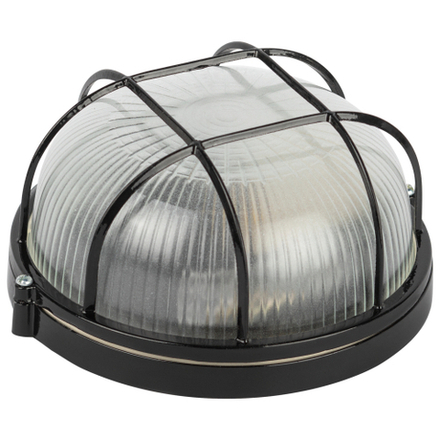 Светильник ЭРА НБП 03-60-002 Акватермо алюминий/стекло решетка IP54 E27 max 60Вт D176 круглый черный