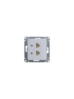 Розетка компьютерная 2-м Glossa RJ45 кат.5E механизм бел. SE GSL000185KK
