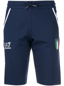 Женские Шорты теннисные EA7 Woman Jersey Shorts - navy blue