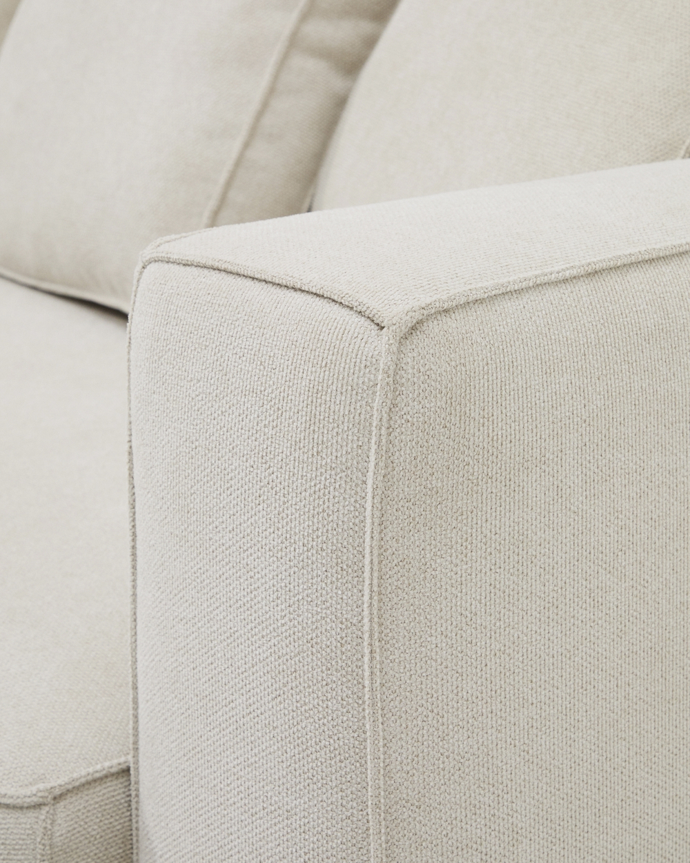 3-местный диван-кровать Marela бежевый шенилл с кушеткой слева, 276 см