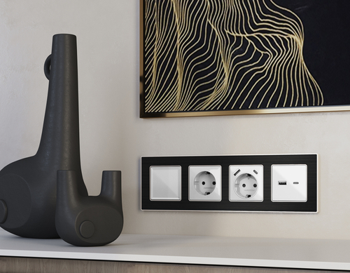 MA401030 Комплект механизма 1-кл перекрестного выключателя ALFA Серебро глянец QUANT (AP4010, VM112)