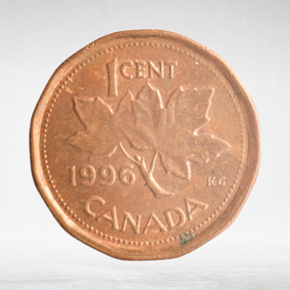 Canada, 1 Cent, 1996 – Elizabeth II (Third Portrait, 12-Sided Design), AU