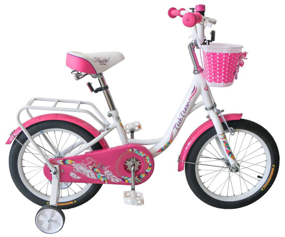 Детский велосипед Tech Team Firebird 18" бело-розовый