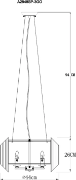 Подвесная люстра Arte Lamp JASTIN A2848SP-3GO