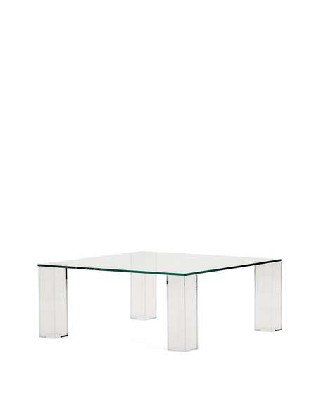 Журнальный столик из закаленного стекла Adularia прозрачного цвета 85 x 85