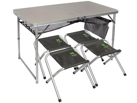 Стол складной Norfin RUNN NF алюминиевый 120x60 +4 стула набор