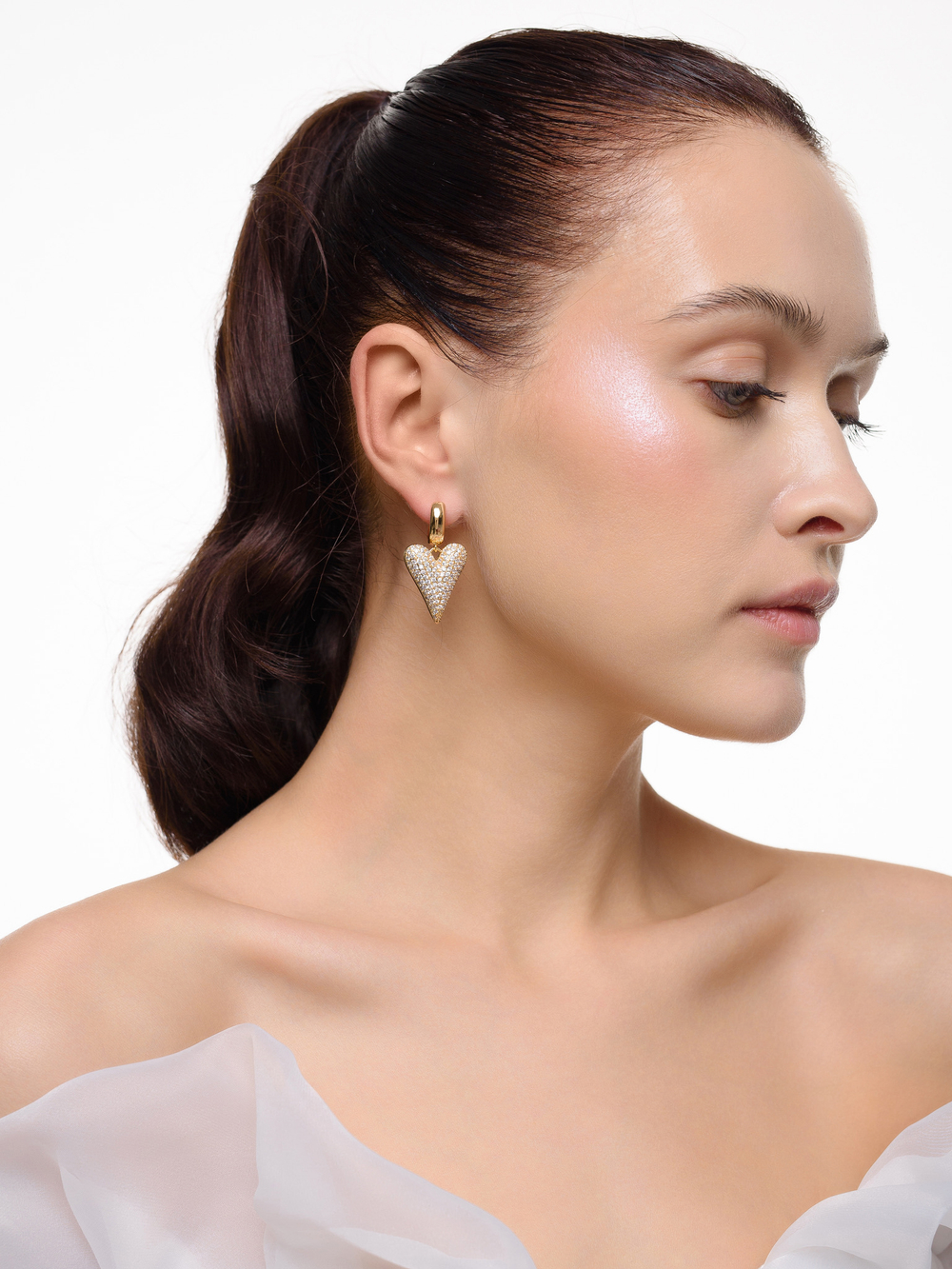 Серьги "Elongate Shine" Gold на швензе амур