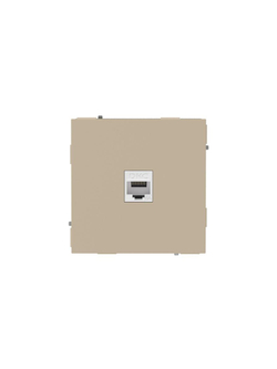 Розетка компьютерная 1-м KANT RJ45 кат.6A без шторки ванильн. марципан DKC 7015673