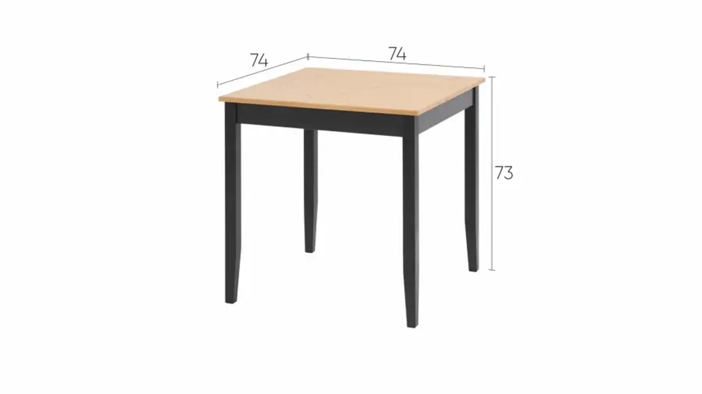 Кухонный стол  -  аналог IKEA /ЛЫМ/ ИКЕА, 74x74см, черный/светло-коричневый