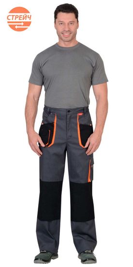 Брюки "Сириус-Манхеттен" (т.серый/черный/оранжевый)