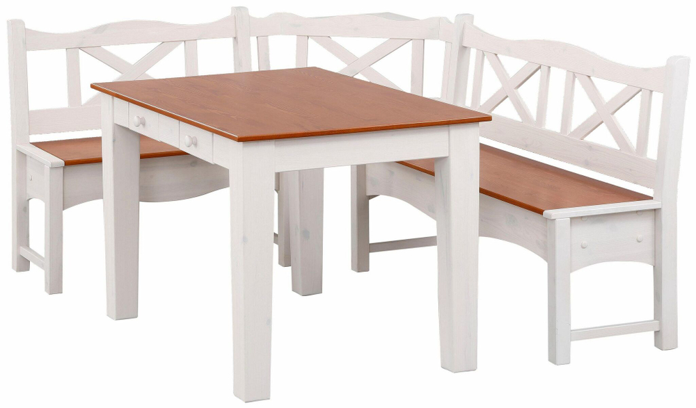 Скамья Ванда, угловая из сосны