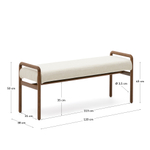 Скамейка Macaret со съемным чехлом из массива дуба с отделкой орех 120 см