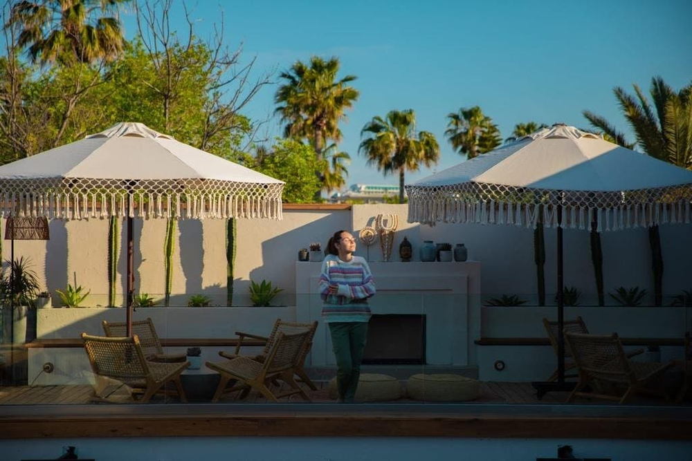 Зонт профессиональный Ø2.5 м Theumbrela Semsiye Evi Avocado Boho Light, бежевый