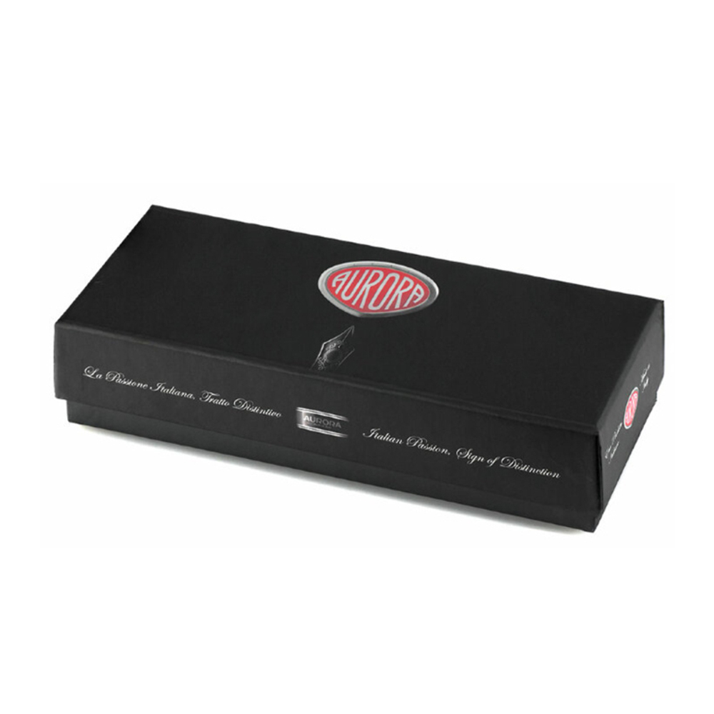 Ручка-роллер Aurora Optima Riflessi Sterling Silver Cap Black Barrel, в подарочной коробке