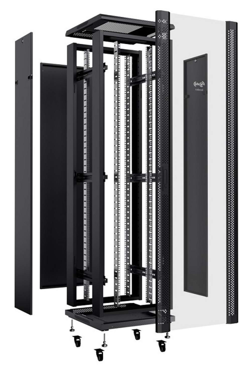 Шкаф напольный 19", 42U Cabcoil CC-FL-42.6.6-G-BK