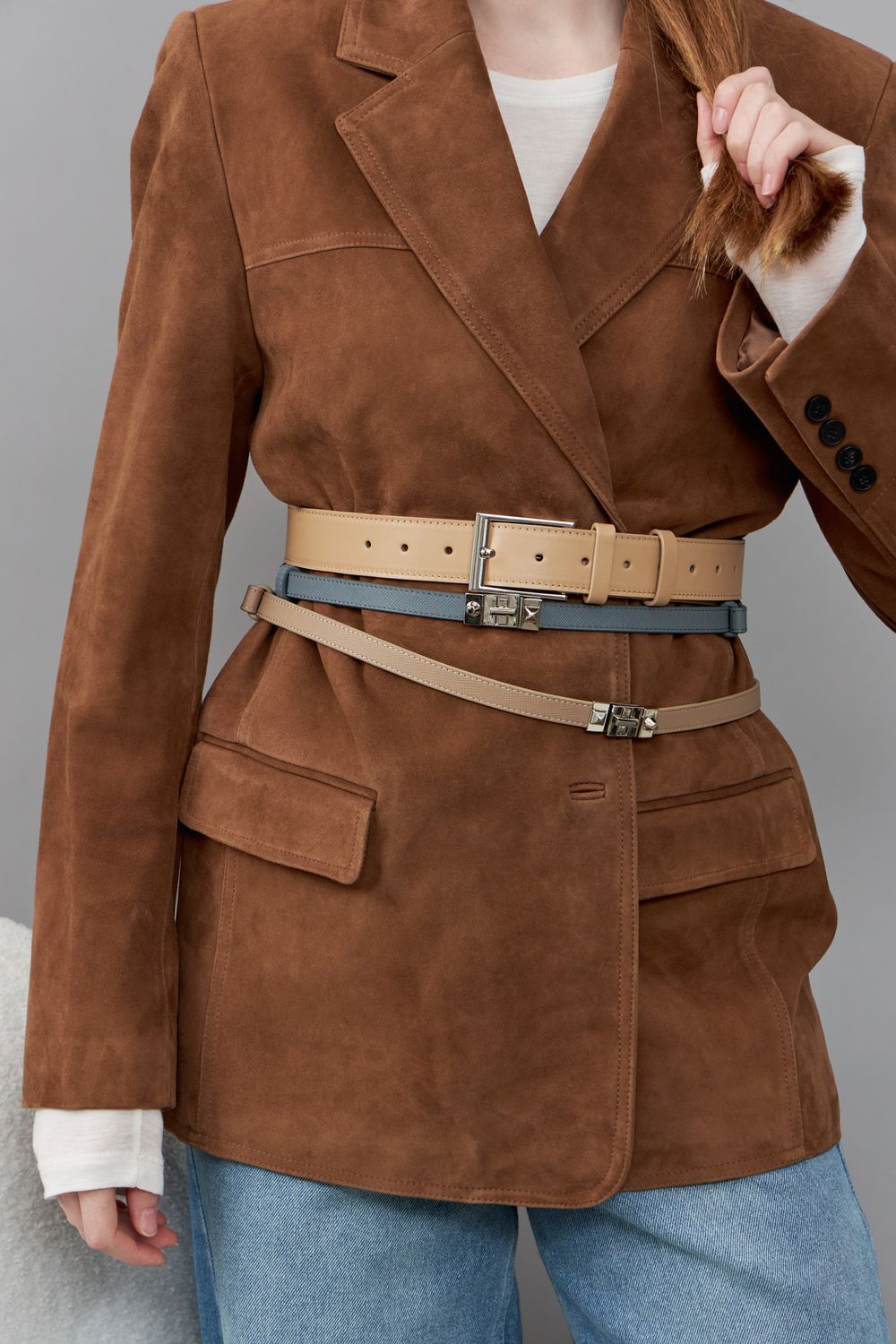 ТОНКИЙ РЕМЕНЬ С ЗАМОЧКОМ LATTE