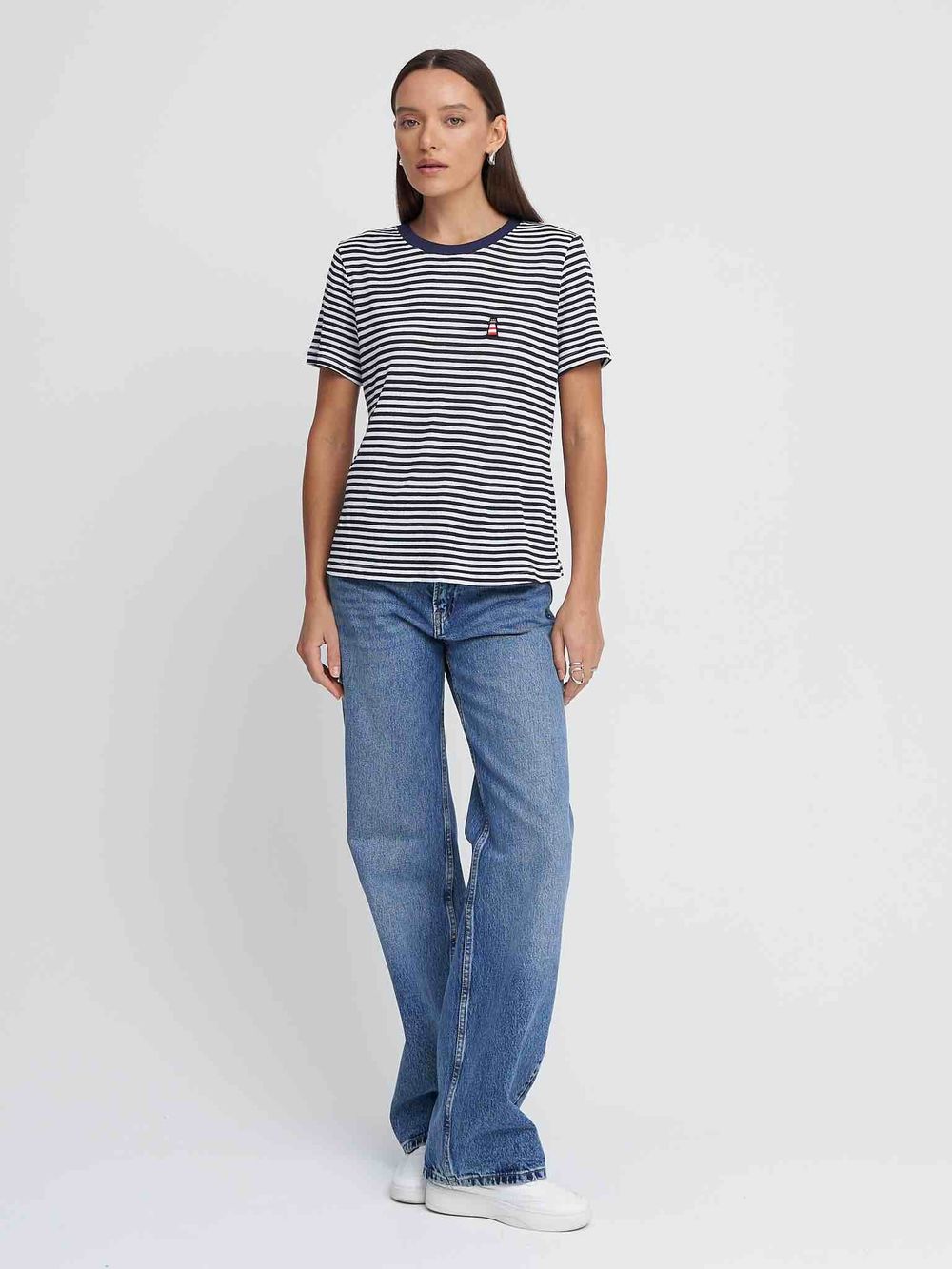 Футболка Kefirmaykifer В Полоску бело-синяя