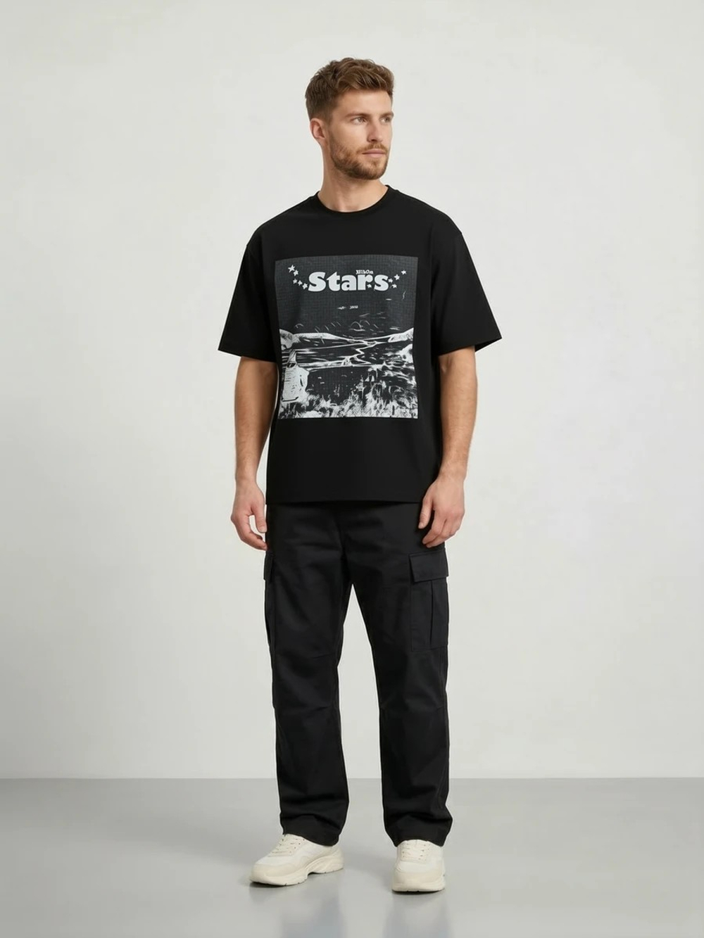 Футболка оверсайз (черный) - Stars
