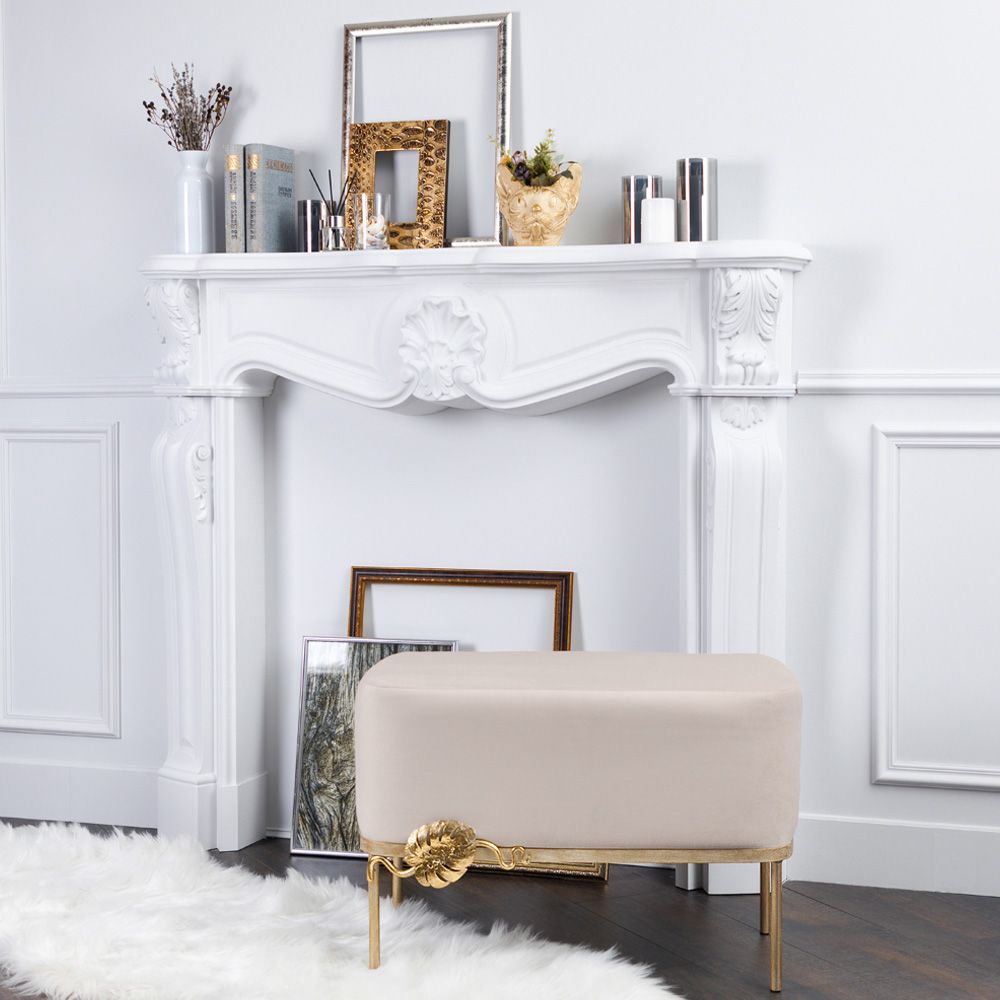 Банкетка Monstera Deliciosa (Монстера) Бежевая Айвори