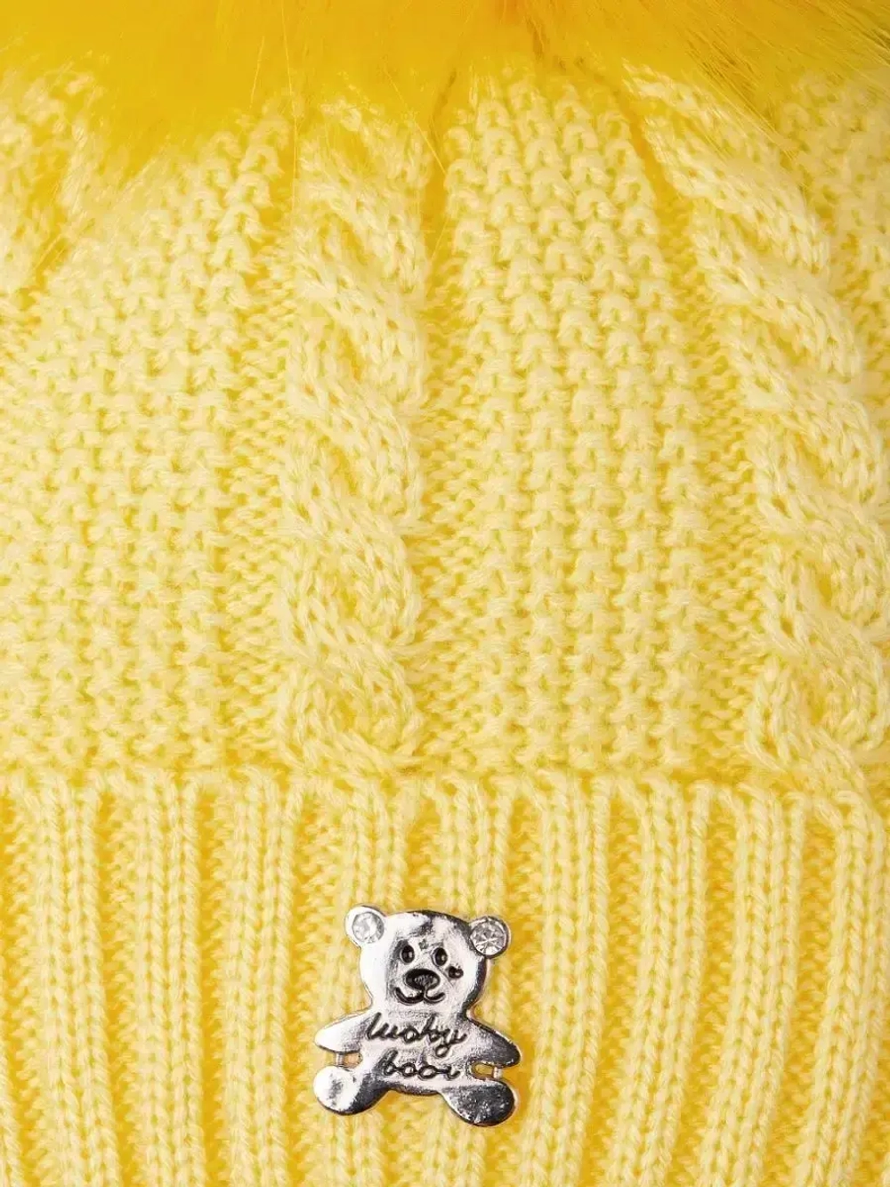 Шапка зимняя вязаная с помпоном для детей