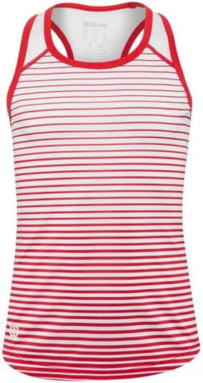 Футболка для девочки теннисная Wilson G Team Striped Tank - red/white