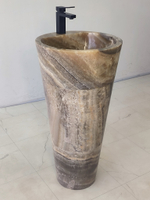 Раковина напольная из оникса Grey ON-61365 (45*45*90)