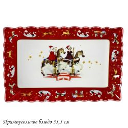 Lenardi 305-175 Прямоугольное блюдо 35х23х3,5см НОВЫЙ ГОД в под.уп.(х8)Фарфор