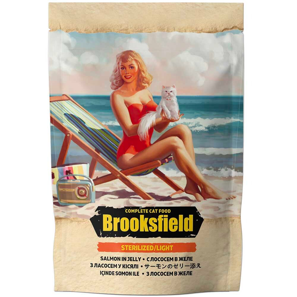 Brooksfield консервы Sterilized/Light с лососем в желе (пакетик) 85 г - для кошек стерилизованных - Sterilized/Light Salmon in Jelly