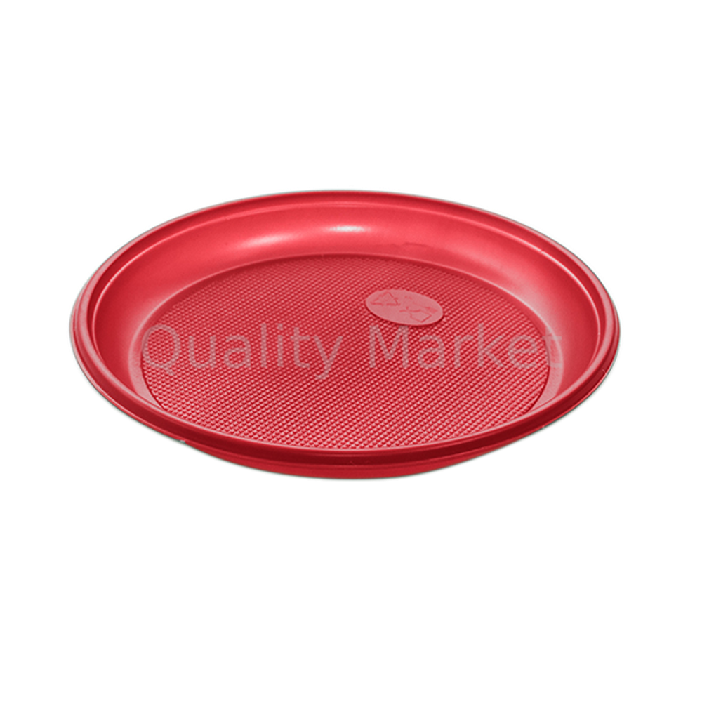 Тарелка 165 мм б/с (синяя, красная, зеленая) ИнтроПластик (24уп/100шт/2400шт)