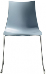 Стул пластиковый на полозьях Scab Design Zebra Technopolymer, хром, голубой