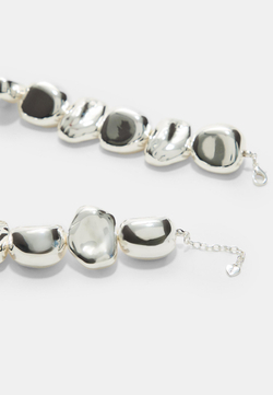 STRADIVARIUS Колье с объемными бусинами, серый