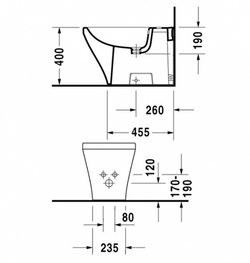 Биде напольное Duravit DuraStyle 2283100000 схема