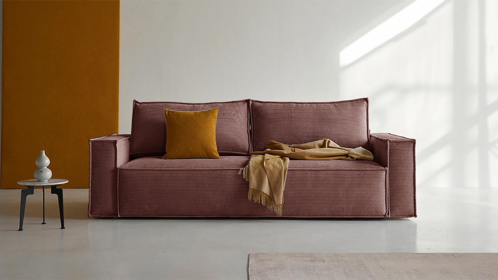 Диван Софт 3 Cilium Coral 240*94*80 см, Розовый Вельвет Еврокнижка Фиеста