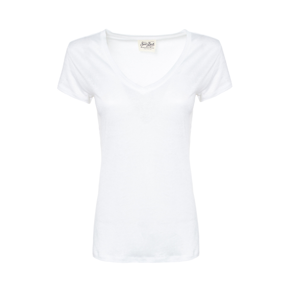 Футболка Saint Barth Martha белый V-вырез