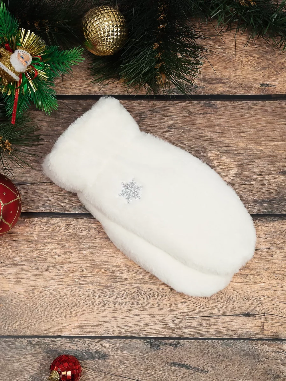 варежки зимние пушистые экомех