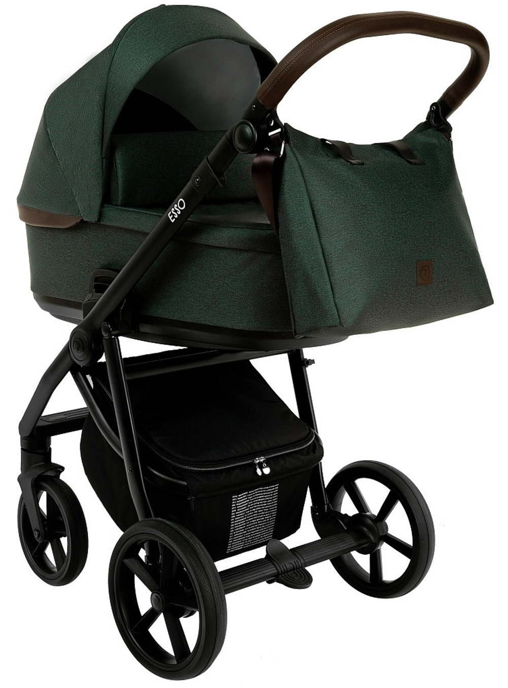 Детская коляска Roan Esso 3 в 1 с автокреслом Pituso Baesa Pro Black ESS113/1 Dark Green/Black