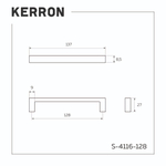Ручка-скоба  128 мм, черная S-4116-128 BL