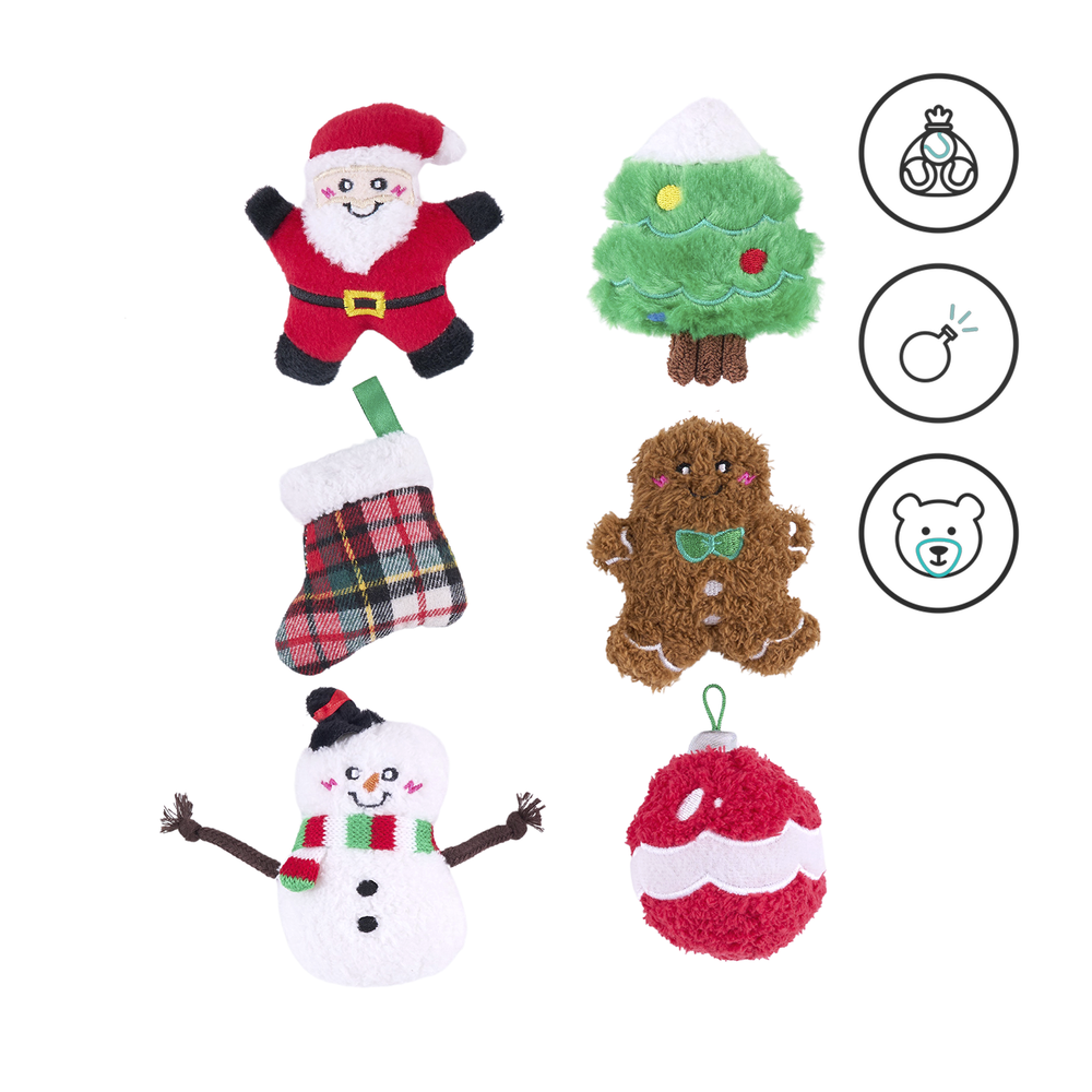 Набор из 6 мини-игрушек "С Новым Годом!" ZippyPaws