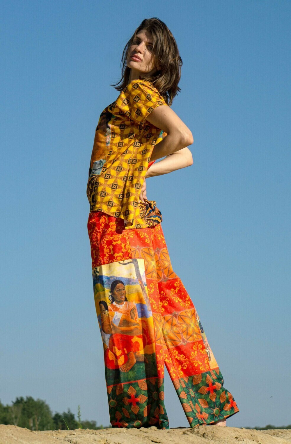 Комплект (футболка и брюки), по моитвам живописи Поля Гогена