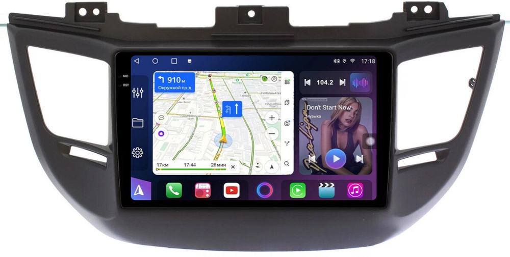 Магнитола для Hyundai Tucson 3 2015-2018 (без штатной КЗВ, рамка черная) - FarCar BM9-2K-8101BL-A монитор 9.5" 2K QLED на Android 14, TS10, 4+32Гб, CarPlay, 4G SIM-слот