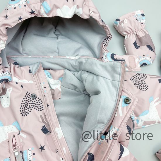 Комбинезон демисезонный "Единороги" пудра