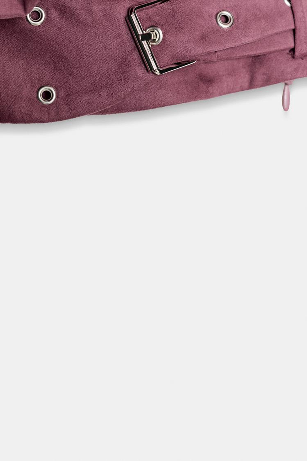 ZARA ТОП ИЗ ИСКУССТВЕННОЙ ЗАМШИ С ПРЯЖКОЙ, МАРСАЛА