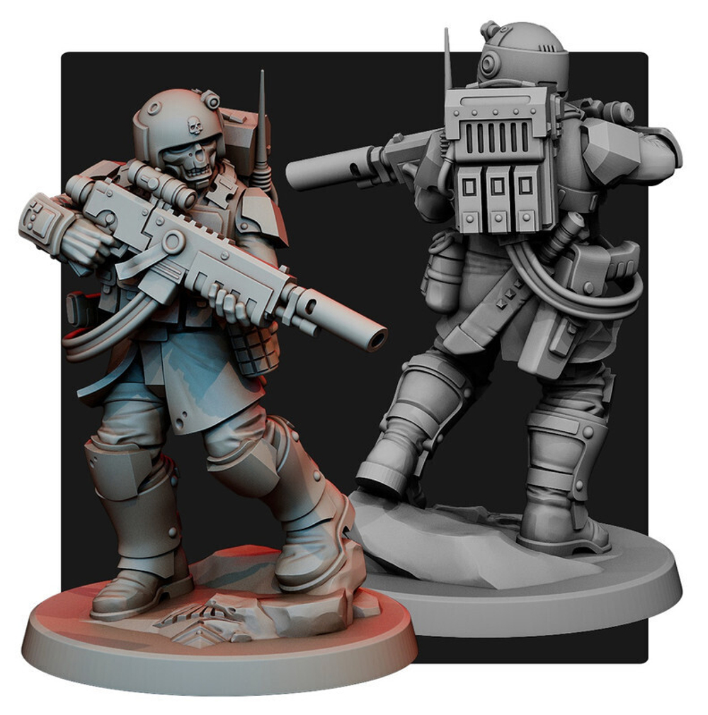 Astra Militarum Гвардеец с хэллганом миниатюра для AOS,Waha, Настольная игра, НРИ, Варгейм, РПГ