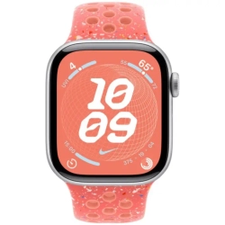Apple Watch Series 10, 42 мм, серебристый алюминий, спортивный ремешок Nike цвета "Magic Ember"