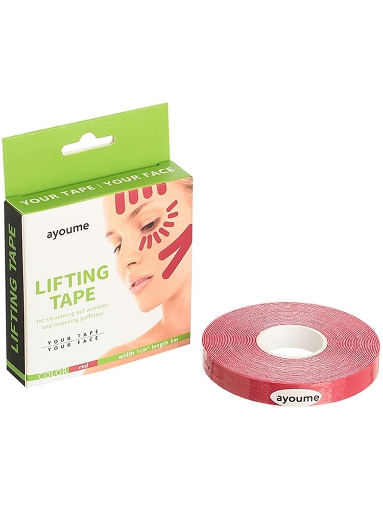 Тейп для лица 1см*5м красный Kinesiology tape roll