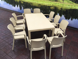 Обеденный комплект под искусственный ротанг Невада МАКСИ+10 кресел Невада